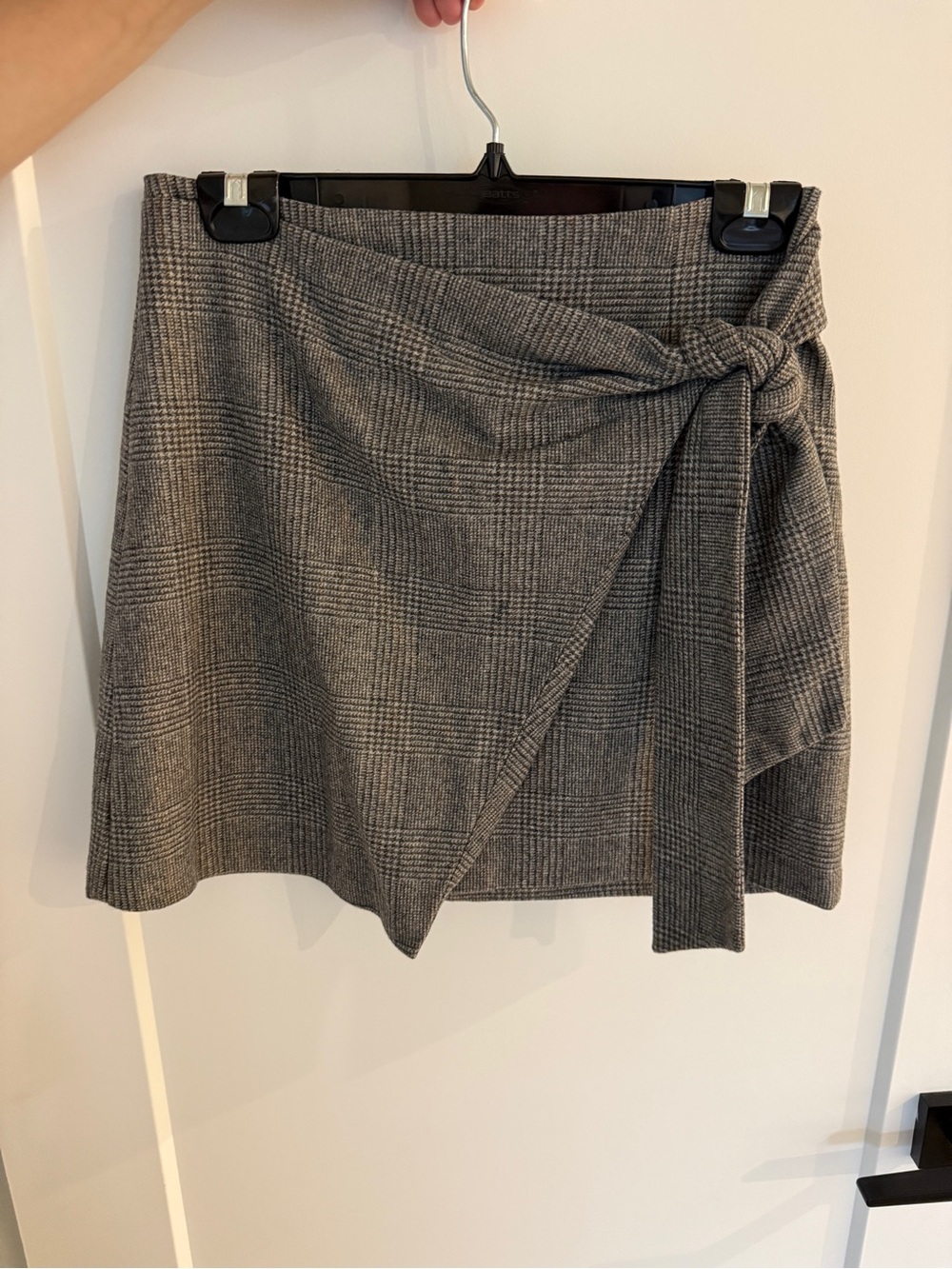 Wilfred Aritzia Plaid Wrap Mini Skirt with Side Tie